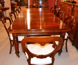 02972d - 3-English-Regency-Dining-Table-&-10-Ballon-Back-Chairs-4